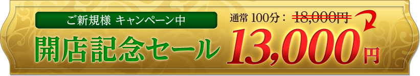 キャンペーン中開店記念セール100分12,000円